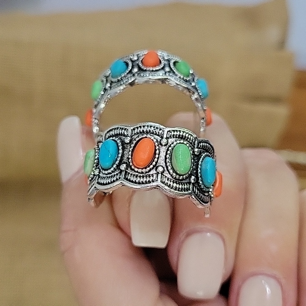 Vibrant Festival Half Hoop Earrings - Picture 6 of 7